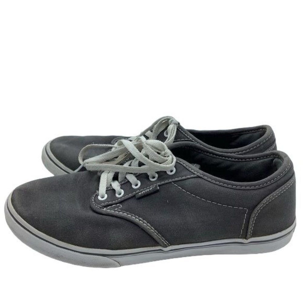 Vans Atwood Sneakers Women Size 7 Gray White Low Top Skate Skater Skateboarding